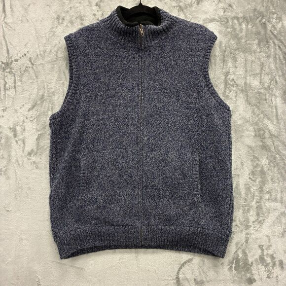 Pendleton Shetland Wool Full Zip Vest Size XL Reversible Fleece Washable Preppy - Picture 1 of 6